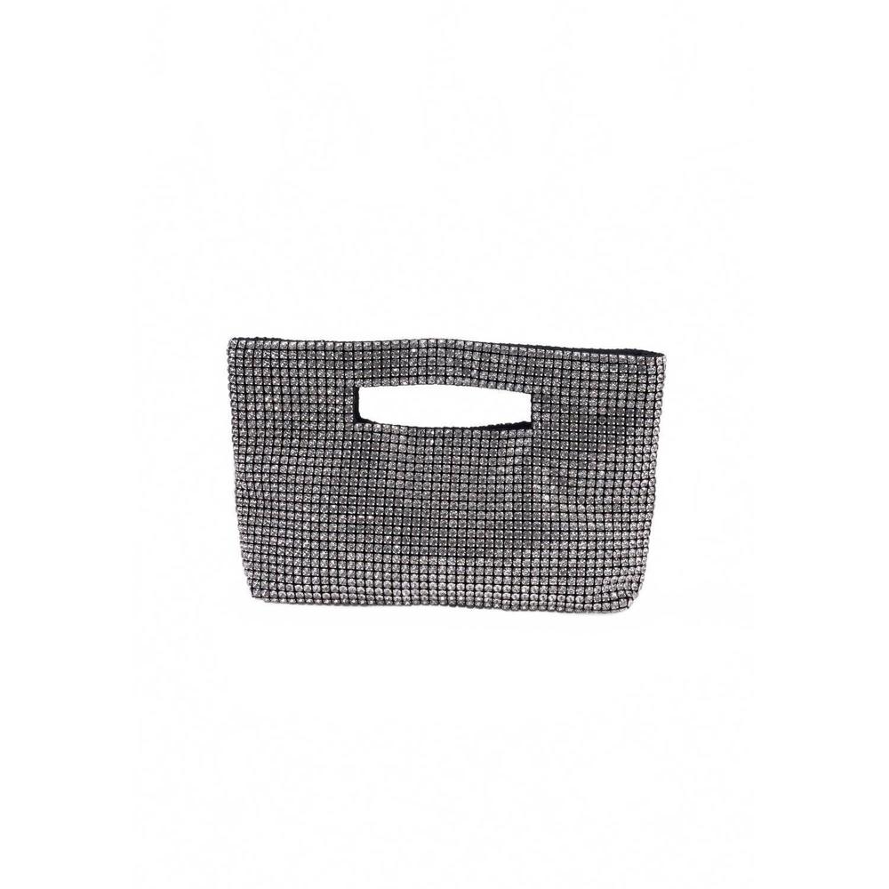 NEW EMM KUO women's montauk long handbag in silver